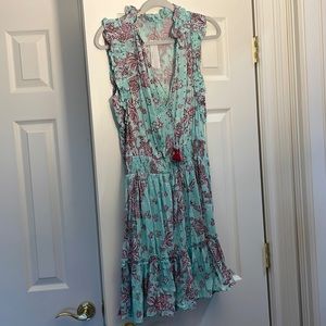 Poupette St. Barths dress, light blue, floral dress, preppy vsco, cover up, tags